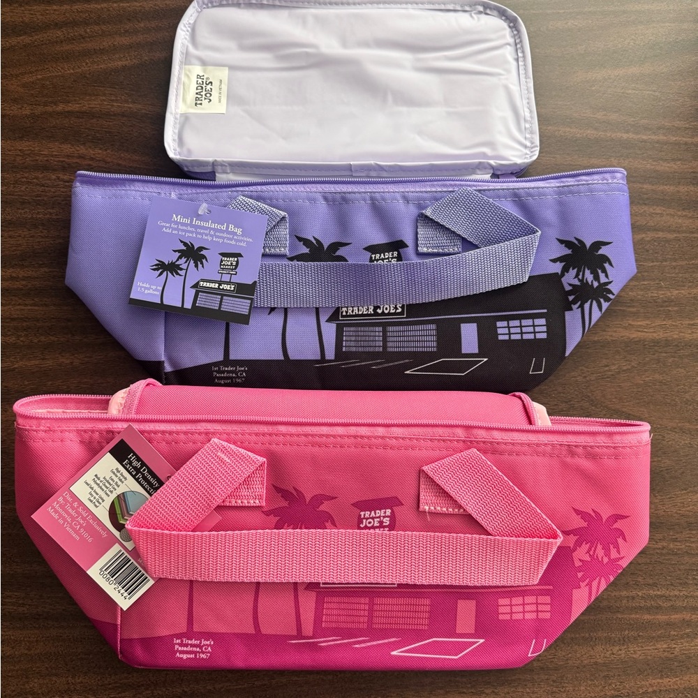 TRADER JOE’S MINI INSULATED COOLER BAG - Set of 2 - NWT - Picture 2 of 5